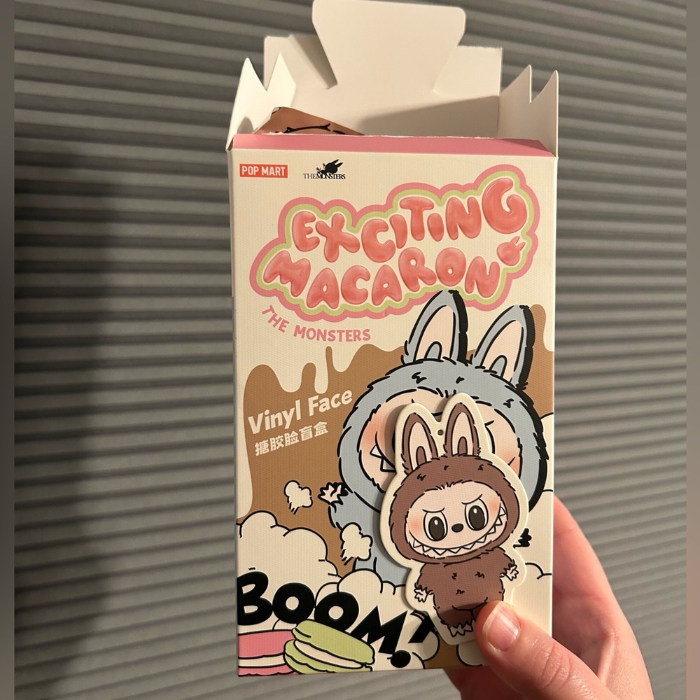Pop Mart Exciting Macaron Labubu Vinyl Face Plush Pendant - Toffee